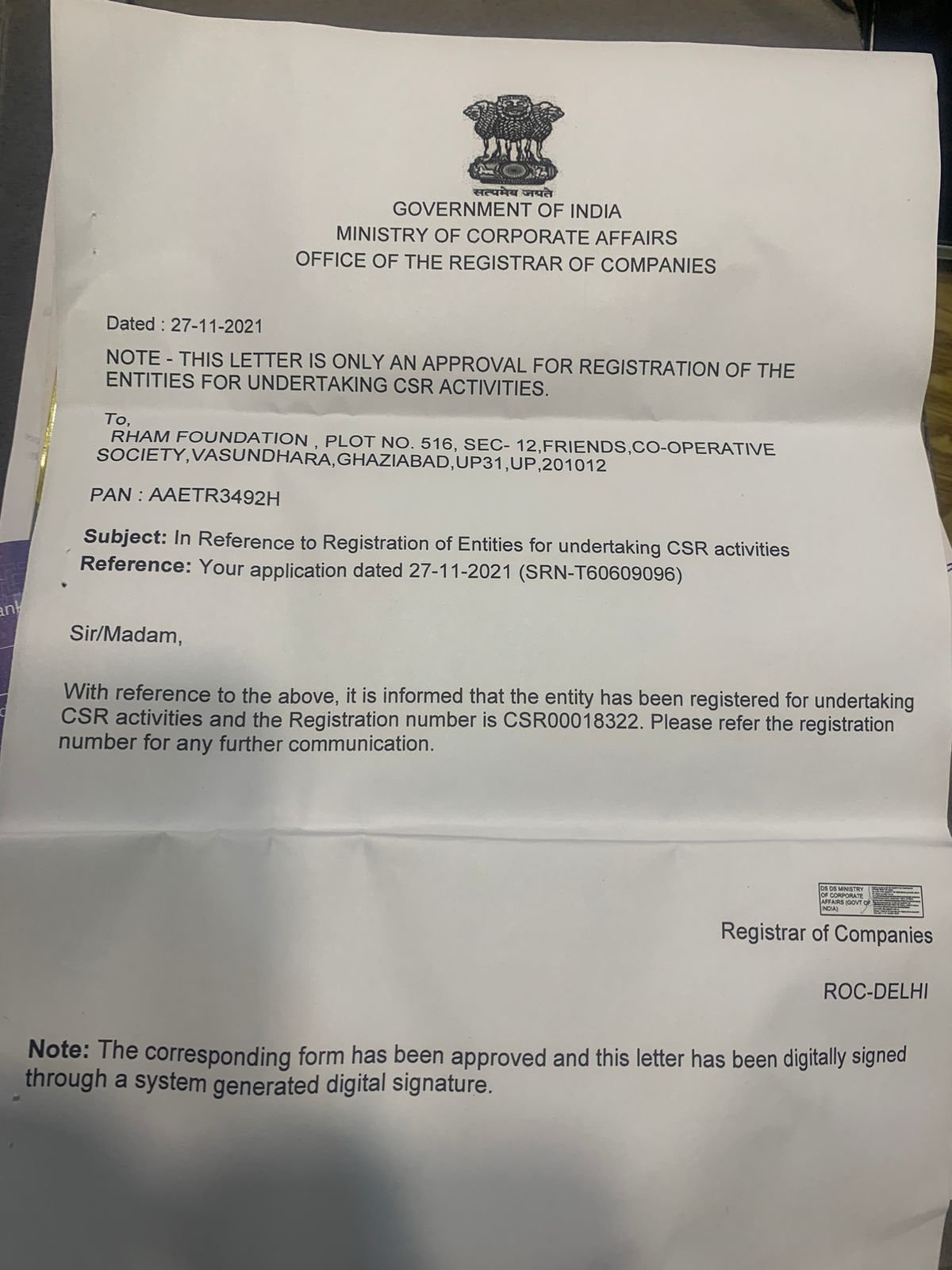 CSR Certificate